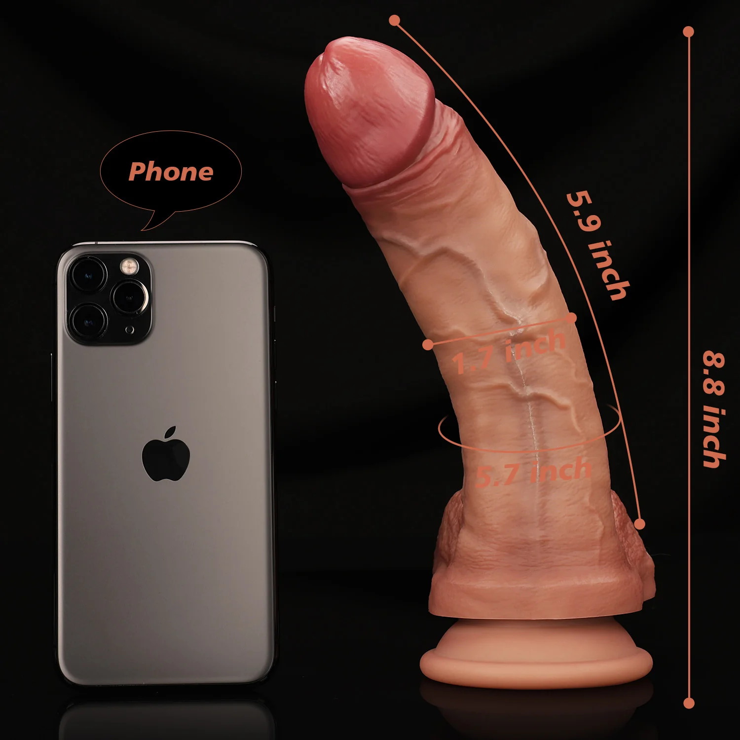 Clubboy Leo-8.8 Inch Curved Dildo with Bold Head - Image 8