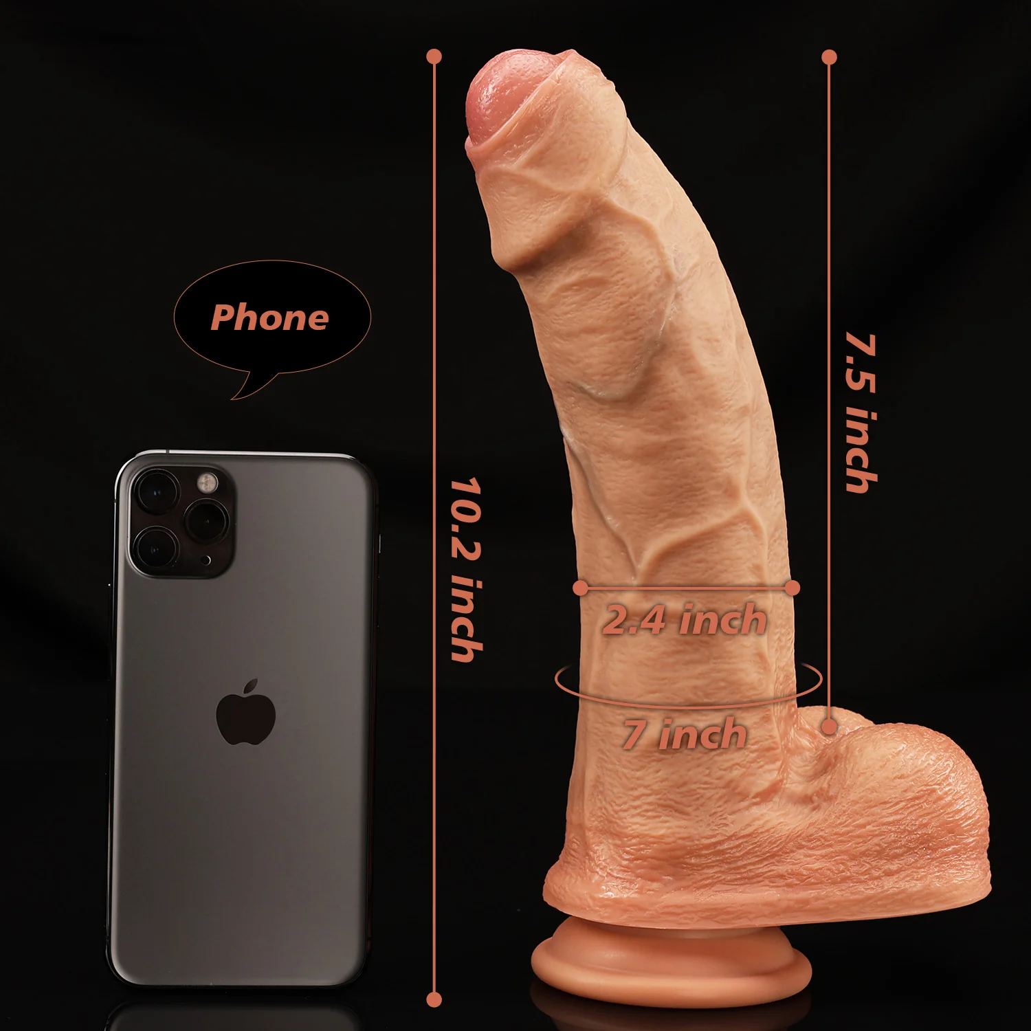 Solid Avery-10 inch Uncut Thick Dildo with Suction Cup - Image 9