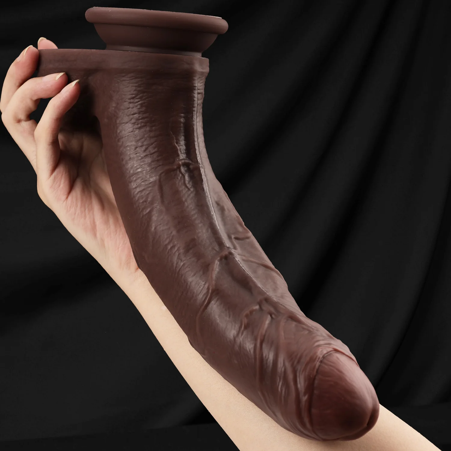 Weightlifting Wade-Deep Curved Black Uncut Dildo with Enhanced Texturing - Image 3
